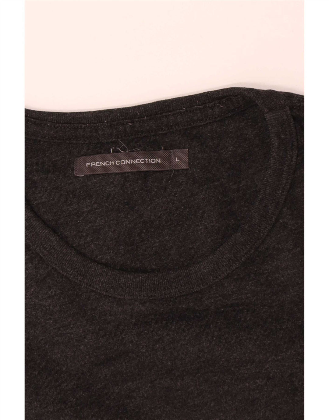 French Connection Mens Top Long Sleeve Large Grey Cotton
