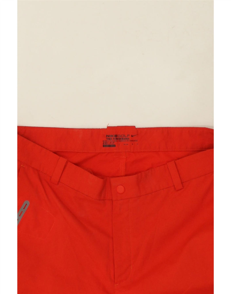 NIKE Mens Dri Fit Straight Chino Trousers W34 L32  Red Polyester | Vintage Nike | Thrift | Second-Hand Nike | Used Clothing | Messina Hembry 