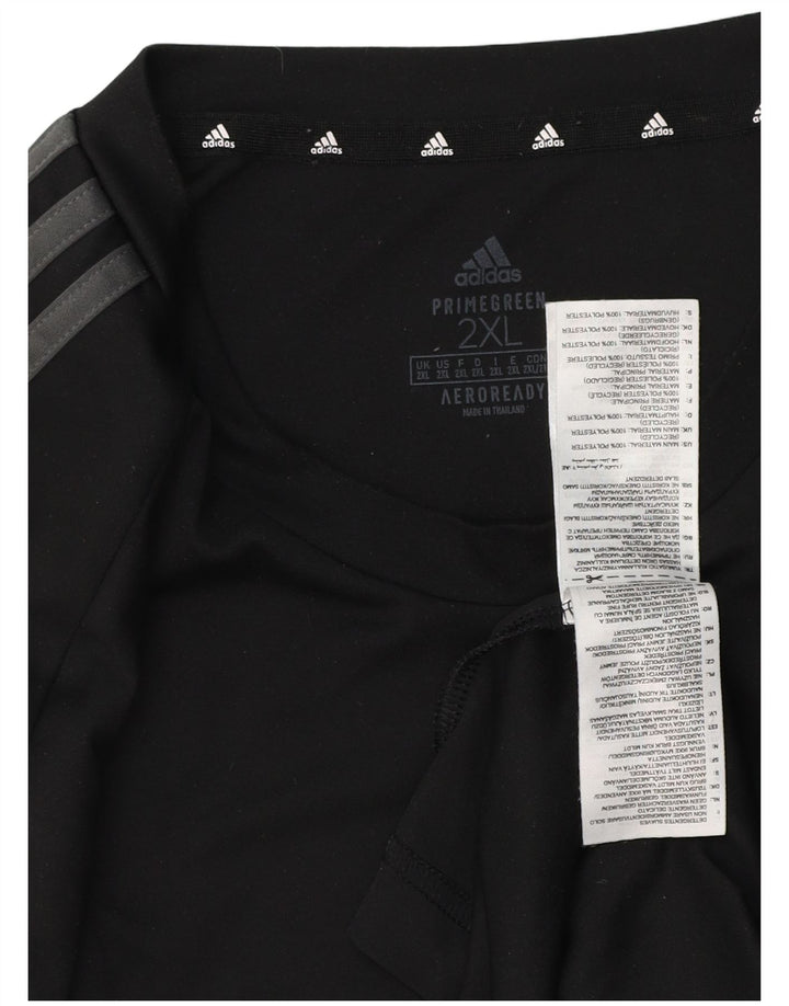 Adidas Mens Aeroready T-Shirt Top 2XL Black Polyester