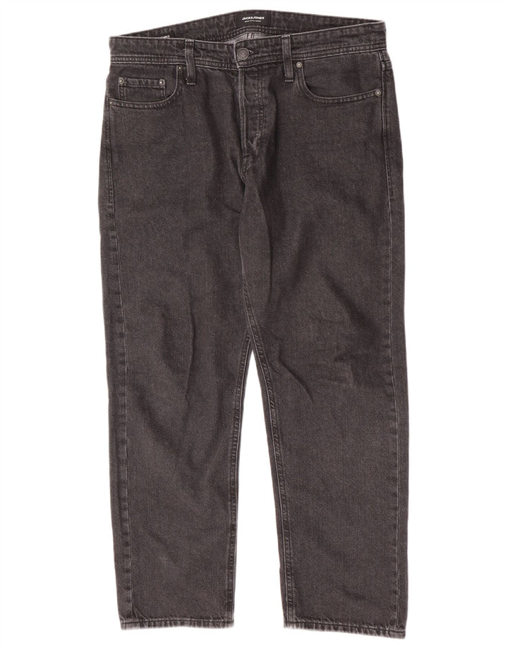 Jack & Jones Mens Straight Jeans W32 L27 Grey Cotton