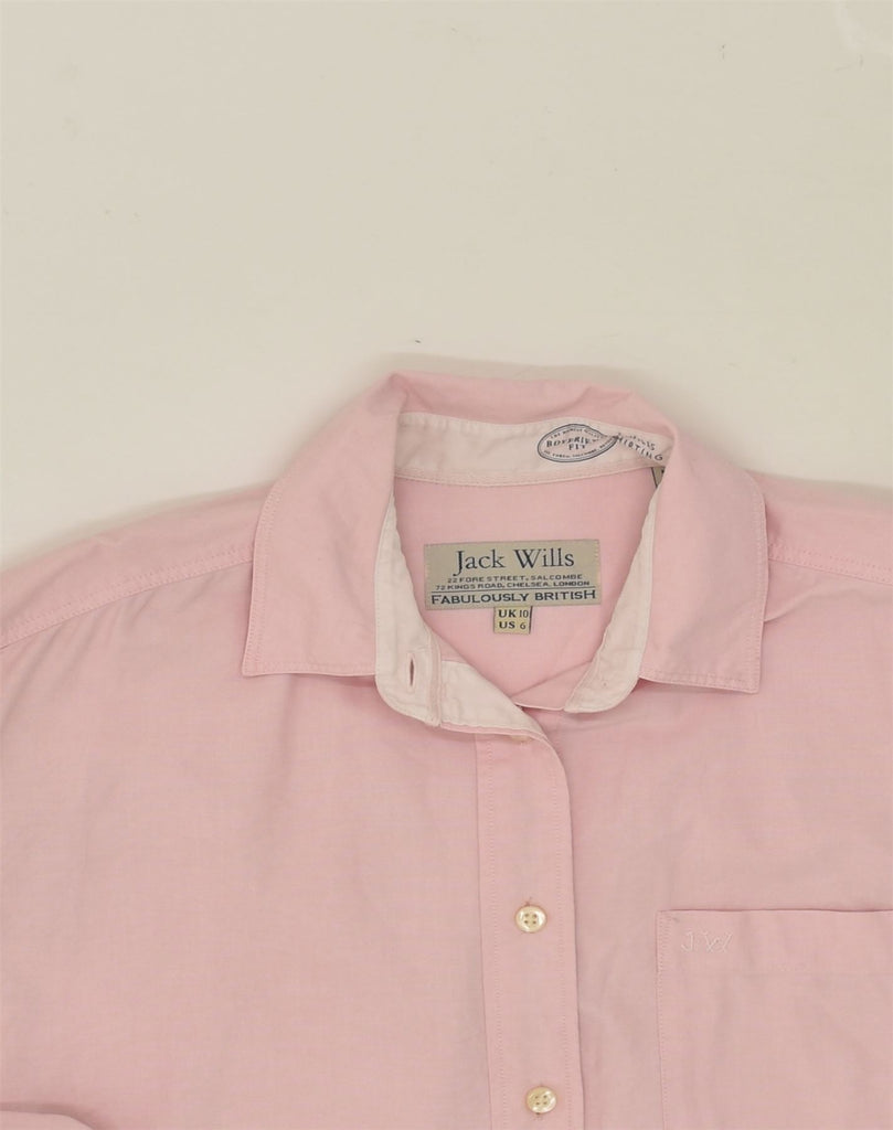 JACK WILLS Womens Boyfriend Fit Shirt UK 10 Small  Pink Cotton | Vintage Jack Wills | Thrift | Second-Hand Jack Wills | Used Clothing | Messina Hembry 