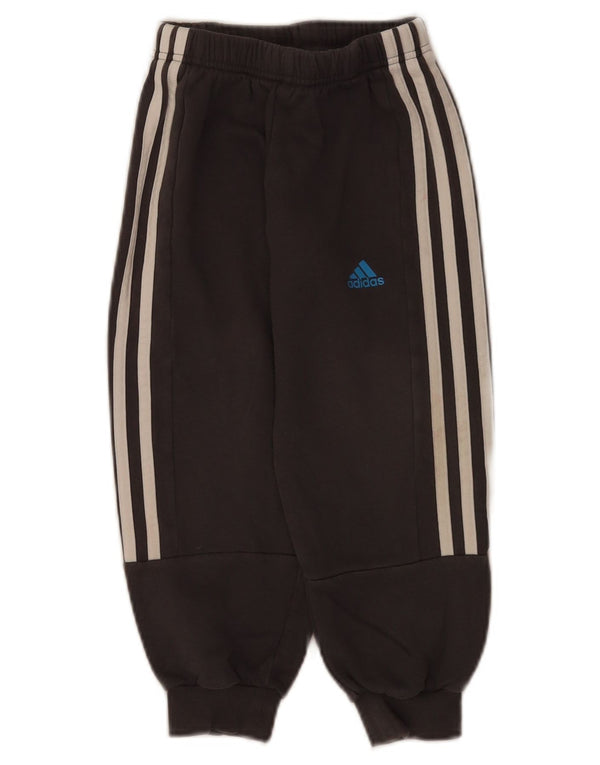 Adidas Boys Tracksuit Trousers Joggers 5-6 Years Grey Cotton
