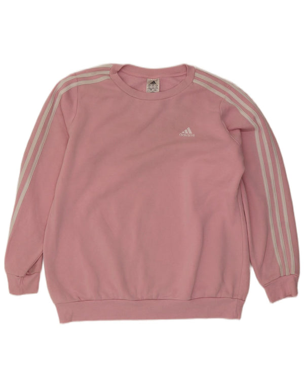 Adidas Womens Oversized Sweatshirt Jumper UK 20/22 XL Pink Cotton