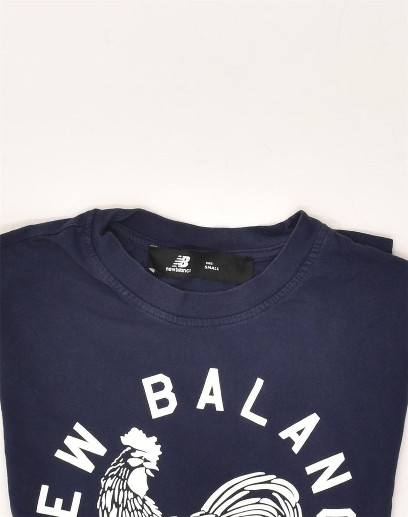 NEW BALANCE Mens Graphic T-Shirt Top Small Navy Blue Cotton | Vintage New Balance | Thrift | Second-Hand New Balance | Used Clothing | Messina Hembry 