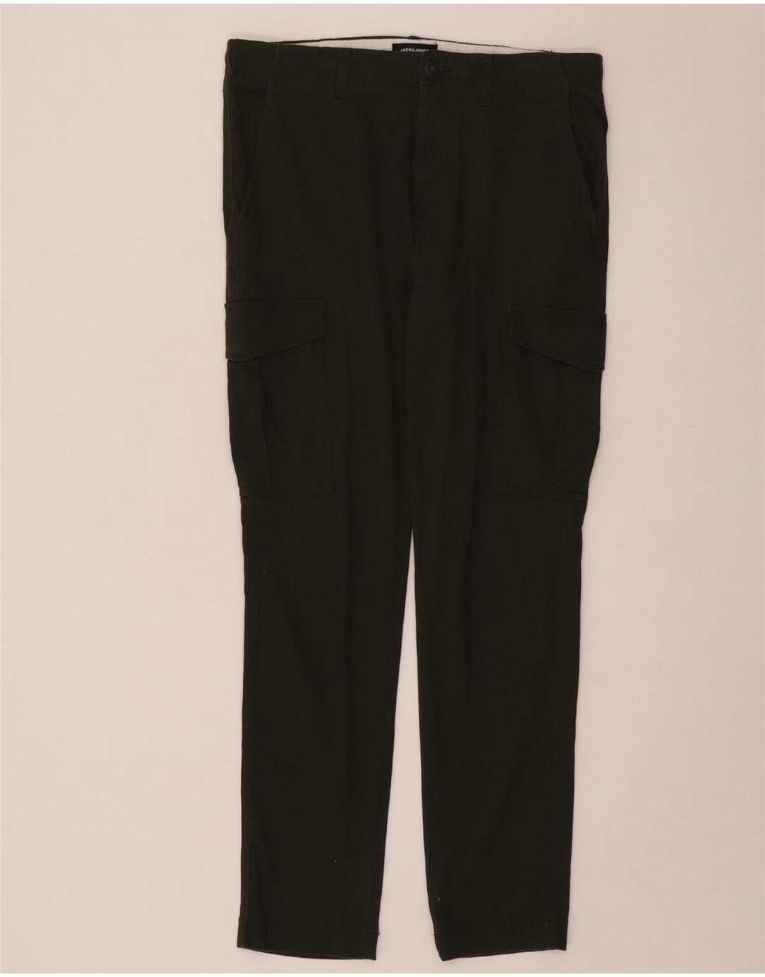 Jack & Jones Mens Slim Cargo Trousers W33 L32 Green Cotton