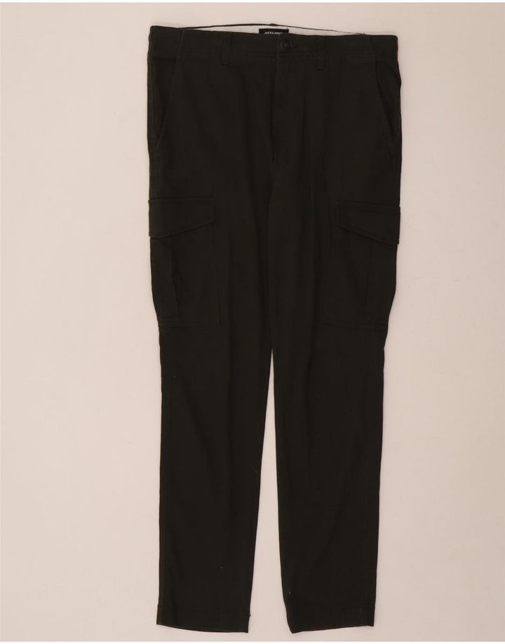 Jack & Jones Mens Slim Cargo Trousers W33 L32 Green Cotton