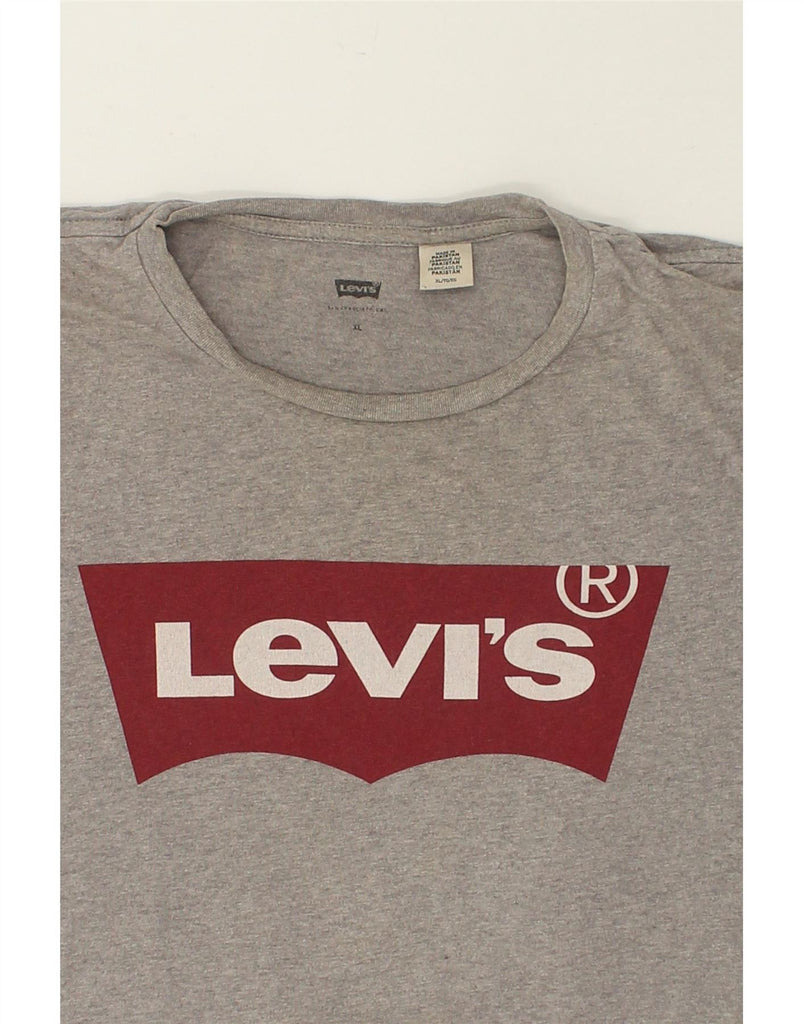 LEVI'S Mens Graphic T-Shirt Top XL Grey Cotton Vintage Levi's and Second-Hand Levi's from Messina Hembry 