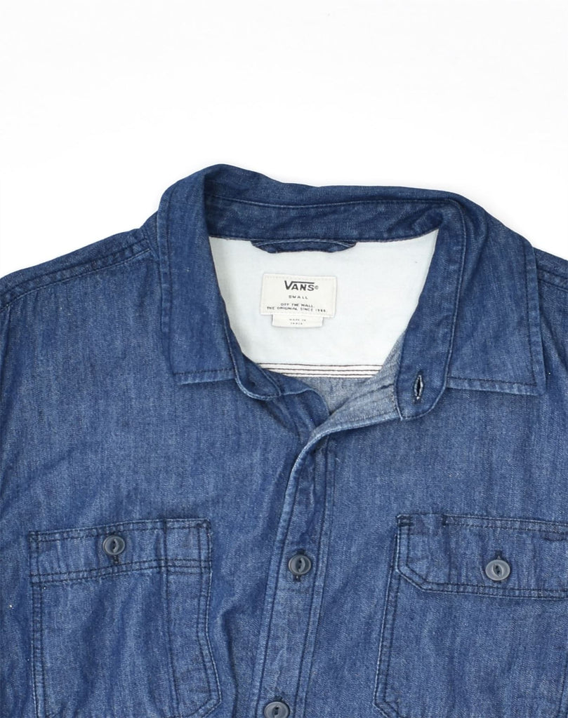 VANS Mens Denim Shirt Small Blue | Vintage Vans | Thrift | Second-Hand Vans | Used Clothing | Messina Hembry 