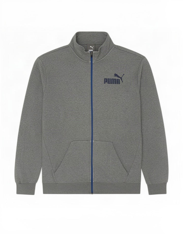 Puma Mens Tracksuit Top Jacket XL Grey Flecked Cotton