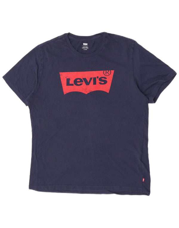 Levi's Mens Graphic T-Shirt Top XL Navy Blue Cotton
