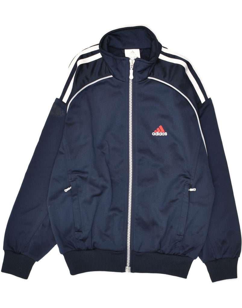 ADIDAS Boys Tracksuit Top Jacket 9-10 Years Navy Blue Polyester | Vintage Adidas | Thrift | Second-Hand Adidas | Used Clothing | Messina Hembry 