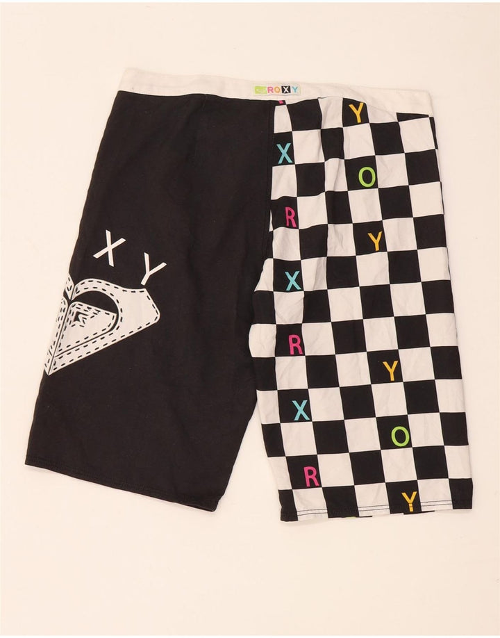 Roxy Womens Graphic Swimming Shorts UK 10 Small  Black Geometric Polyester
