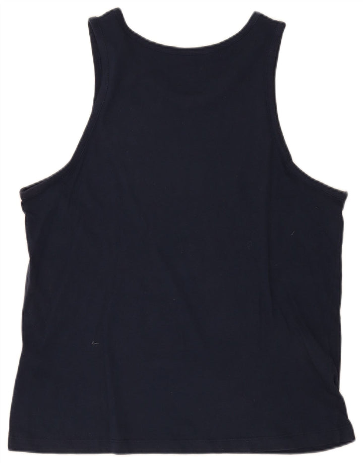 Nike Mens Slim Fit Graphic Vest Top Large Navy Blue Cotton