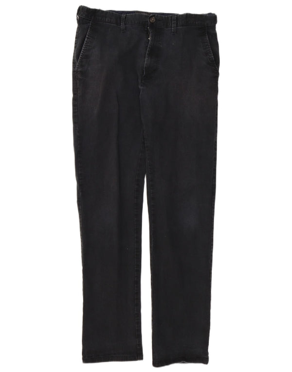 Marks & Spencer Mens Regular Chino Trousers W34 L33 Black Cotton