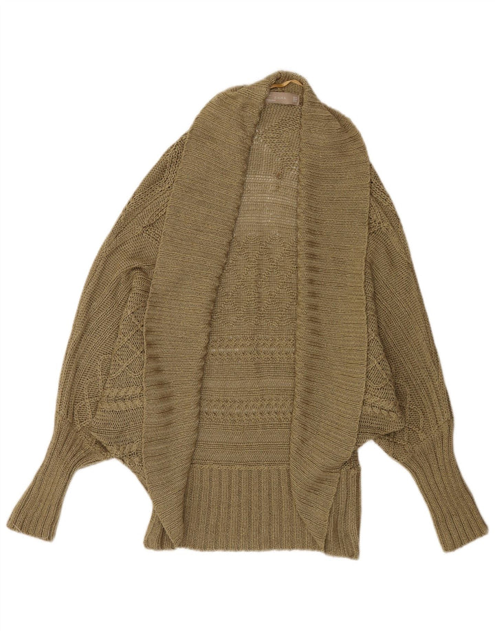 Zara Womens Batwing Poncho Cardigan Sweater UK 14 Medium Khaki