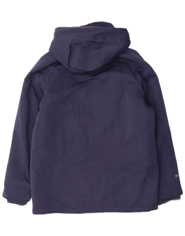 Hollister Mens Hooded Sherpa Windbreaker Jacket UK 40 Large Blue Polyester