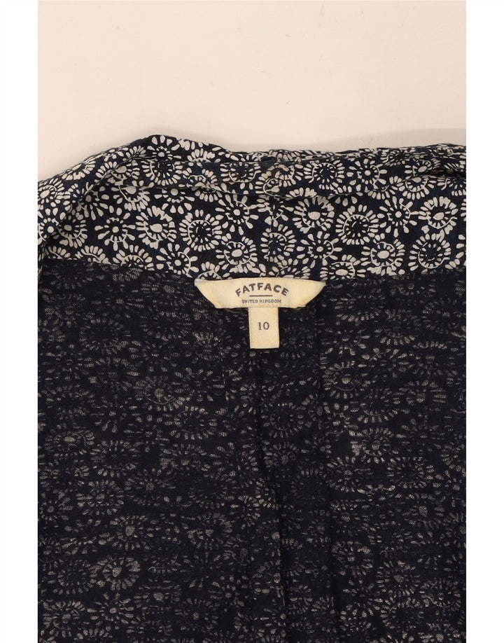 FAT FACE Womens Oversized Cardigan Top UK 10 Small  Navy Blue Floral Vintage Fat Face and Second-Hand Fat Face from Messina Hembry 