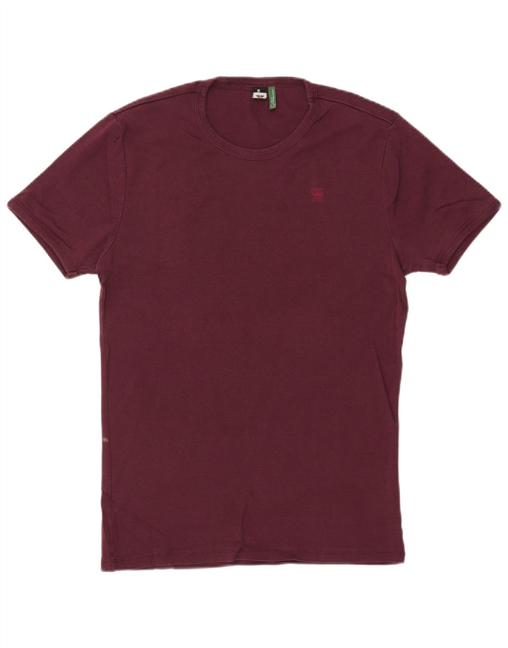 G-STAR Mens T-Shirt Top Large Burgundy Cotton