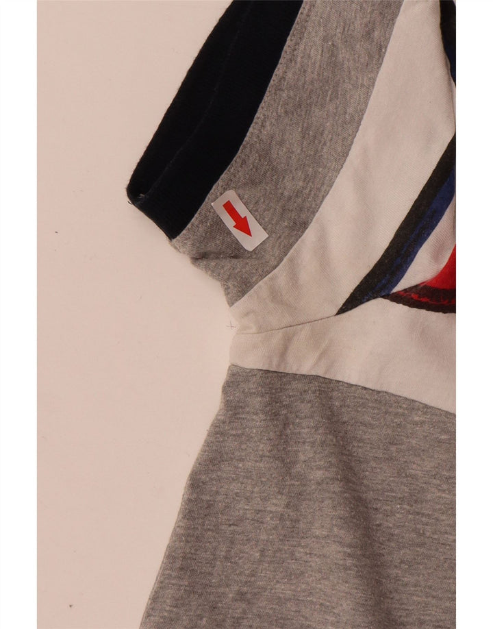 Desigual Mens Graphic Polo Shirt Large Grey Cotton