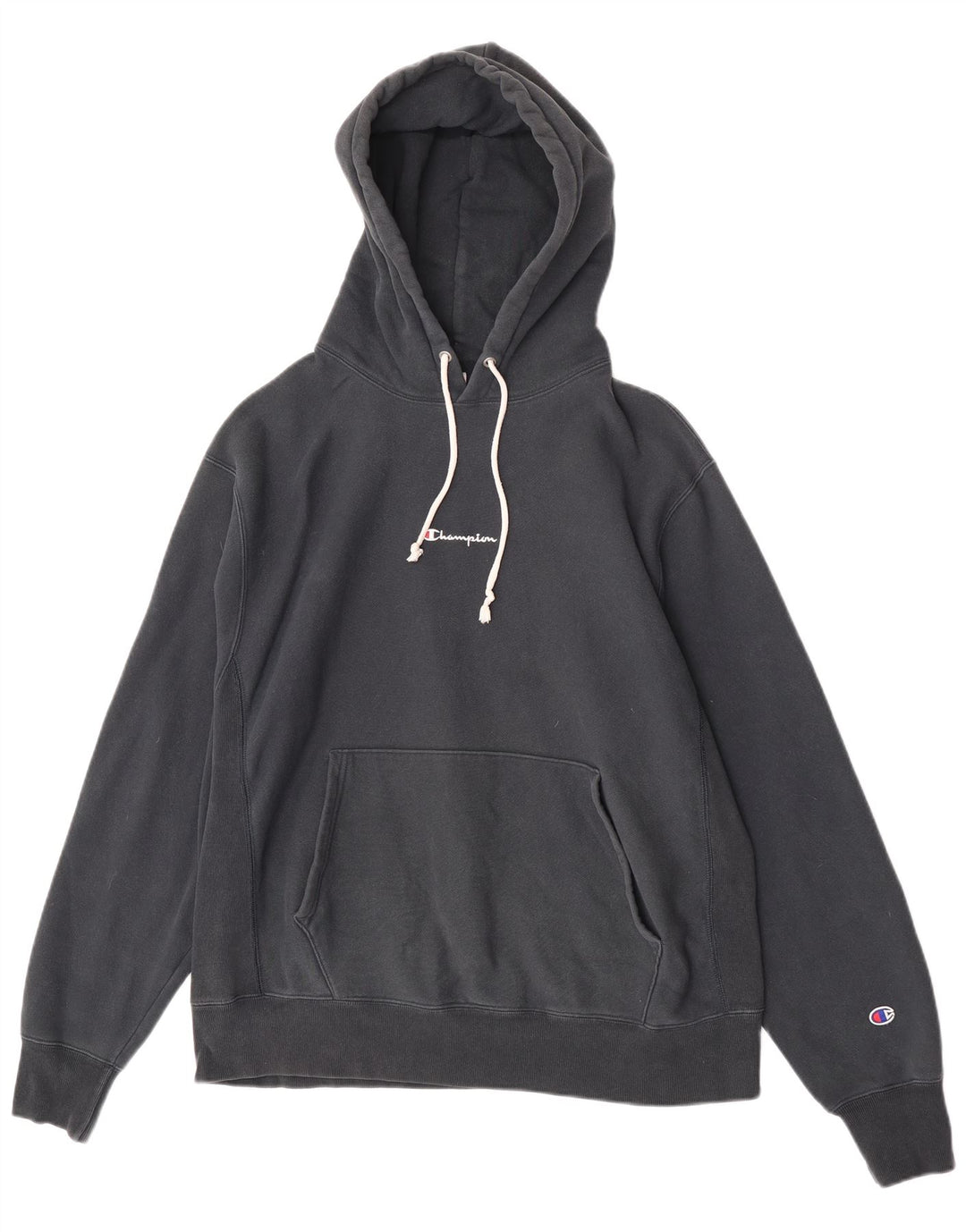 Champion Mens Hoodie Jumper Large Black Cotton