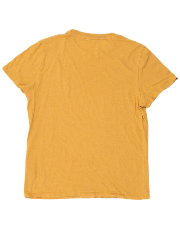 Superdry Mens T-Shirt Top 2XL Yellow Flecked Cotton