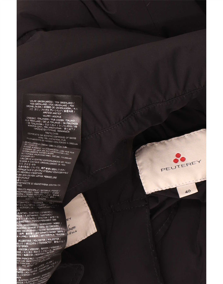 PEUTEREY Womens Hooded Padded Jacket IT 40 Small Black Polyamide