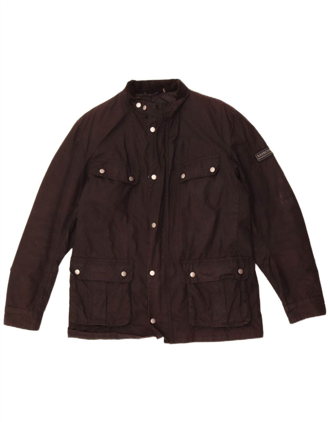 Barbour Mens Waxed Cotton Jacket UK 40 Large Black Cotton