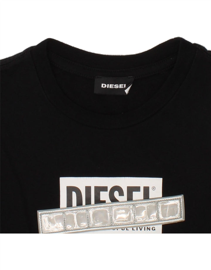 DIESEL Boys Graphic Top Long Sleeve 5-6 Years Small Black Cotton Vintage Diesel and Second-Hand Diesel from Messina Hembry 