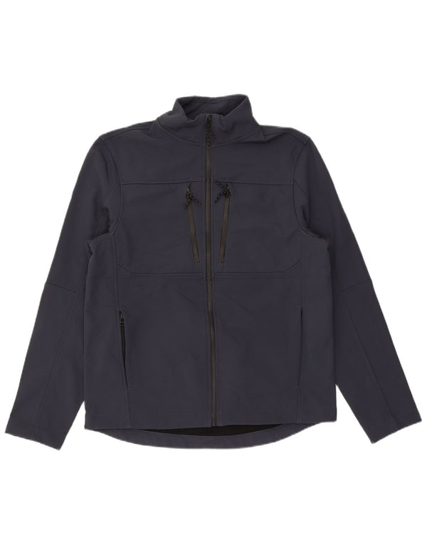 Marks & Spencer Mens Tracksuit Top Jacket Large Navy Blue Polyester