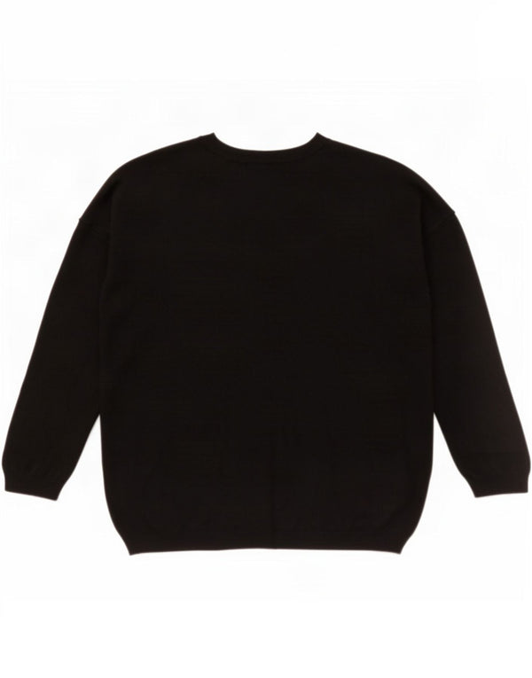 Marks & Spencer Womens Crew Neck Jumper Sweater UK 14 Medium Black