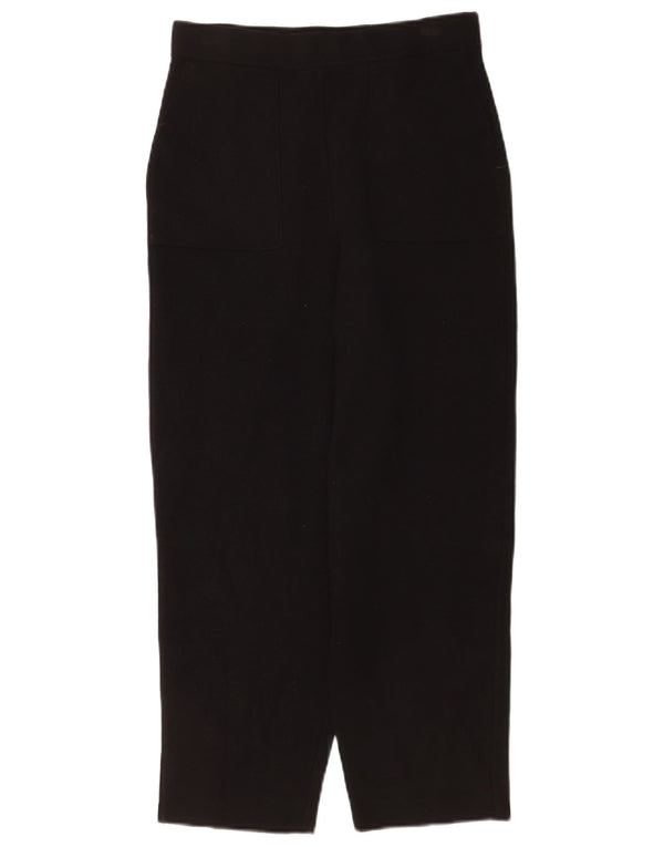 Zara Womens Cropped Trousers Medium W28 L24 Black Viscose