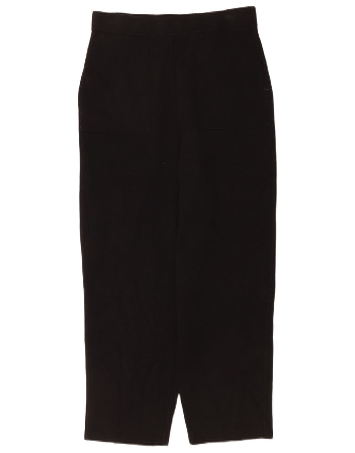 Zara Womens Cropped Trousers Medium W28 L24 Black Viscose