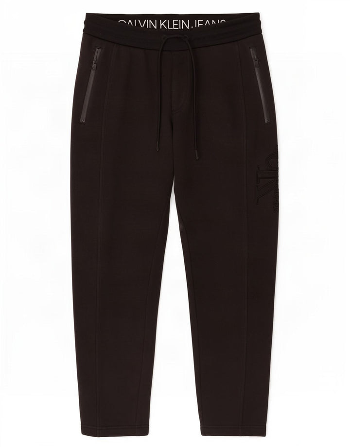 Calvin Klein Jeans Mens Tracksuit Trousers Medium Black Cotton
