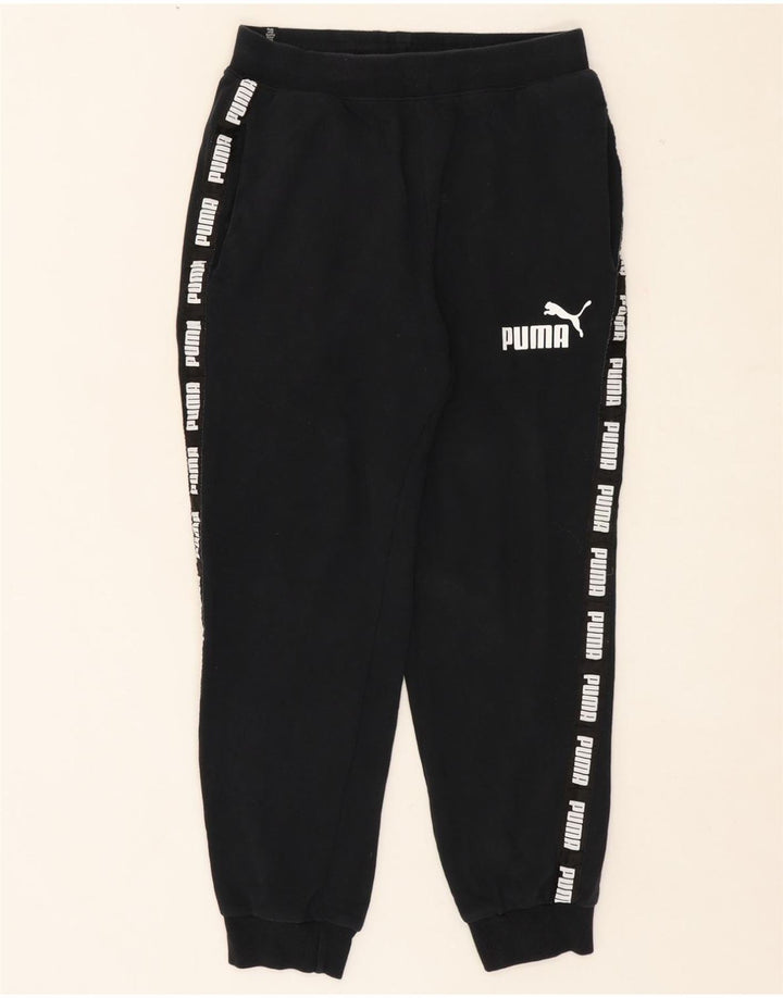 PUMA Mens Graphic Tracksuit Trousers Joggers Small  Black Vintage Puma and Second-Hand Puma from Messina Hembry 