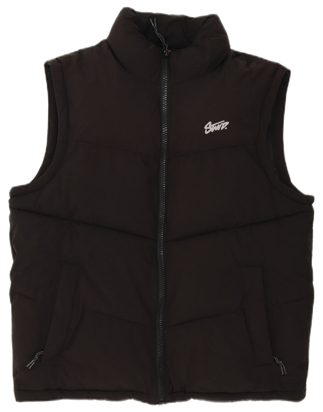 Pull & Bear Mens Padded Gilet UK 38 Medium Black Polyester