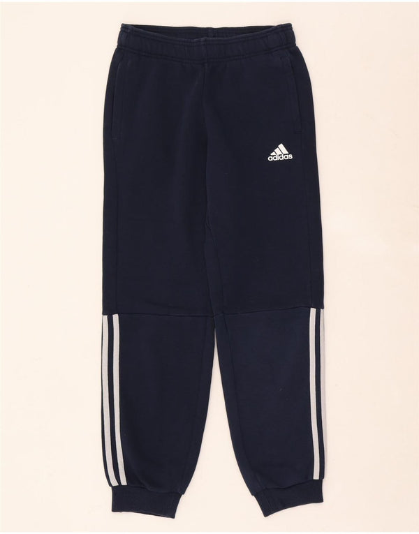 Adidas Boys Tracksuit Trousers Joggers 11-12 Years Navy Blue Cotton