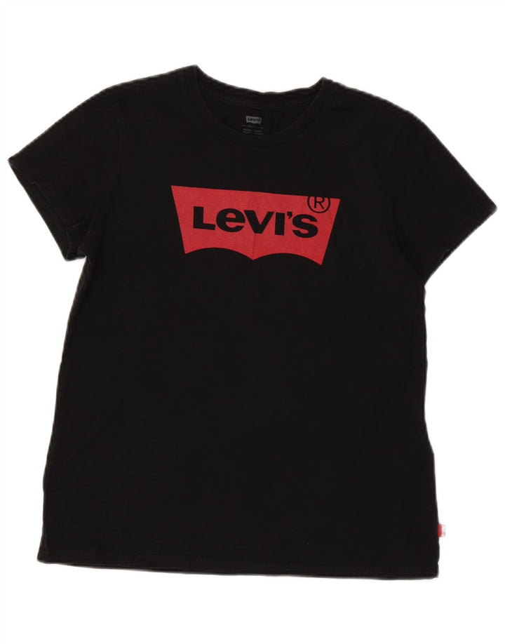 Levi's Womens Graphic T-Shirt Top UK 10 Small Black Cotton