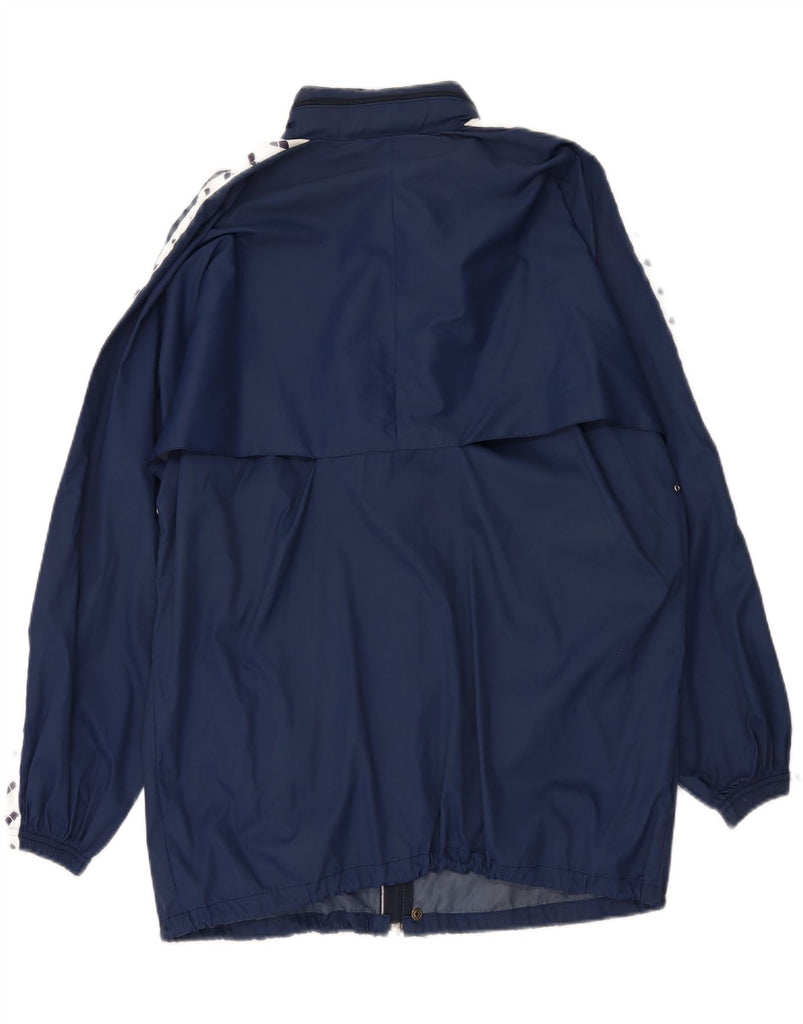 ARENA Mens Graphic Hooded Rain Jacket Large Navy Blue Colourblock Vintage Arena and Second-Hand Arena from Messina Hembry 