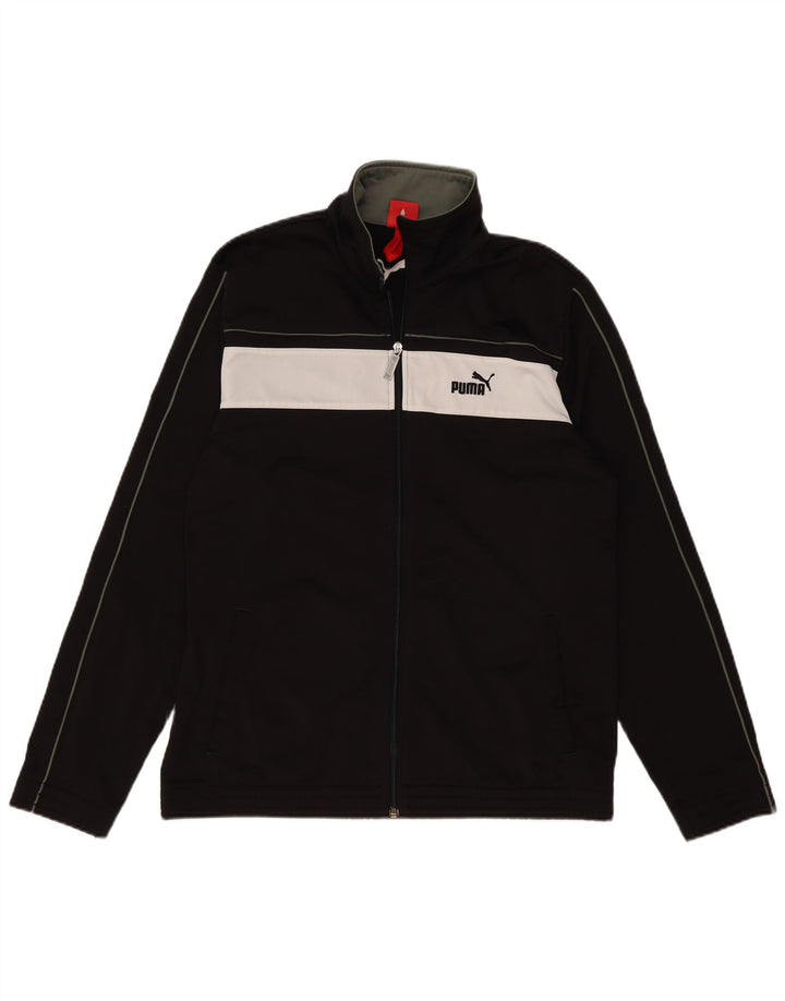 PUMA Mens Tracksuit Top Jacket Large Black Colourblock Polyester
