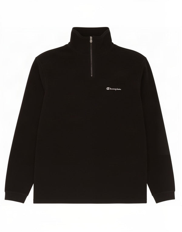 Champion Mens Zip Neck Fleece Jumper 2XL Black