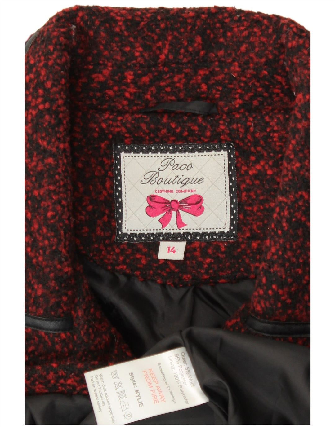 Paco Boutique Womens 3 Button Jacket UK 14 Medium Burgundy Polyester