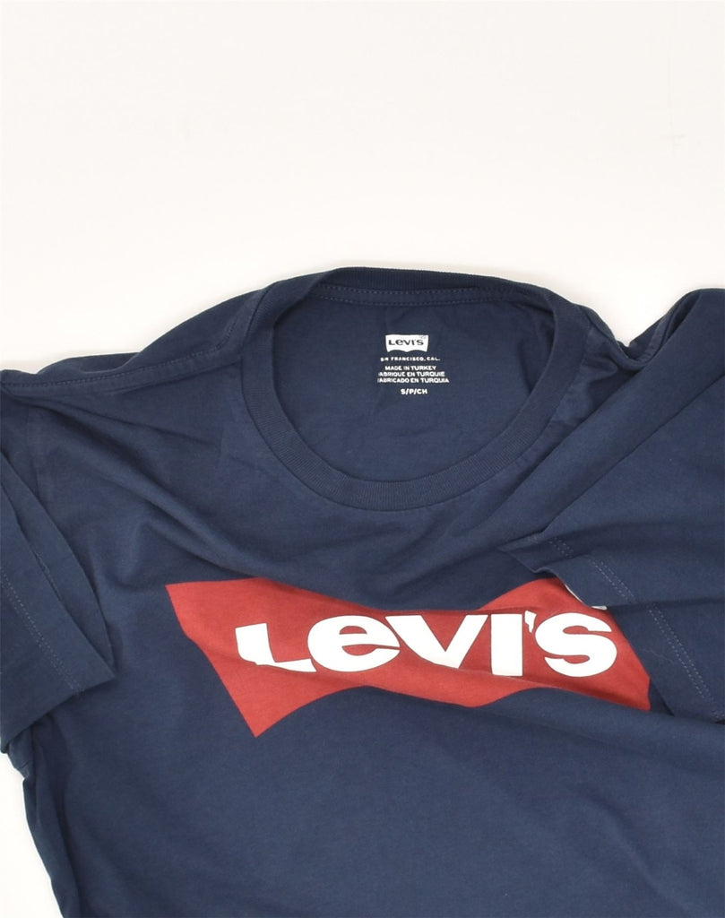 LEVI'S Mens Graphic T-Shirt Top Small Navy Blue Cotton | Vintage Levi's | Thrift | Second-Hand Levi's | Used Clothing | Messina Hembry 