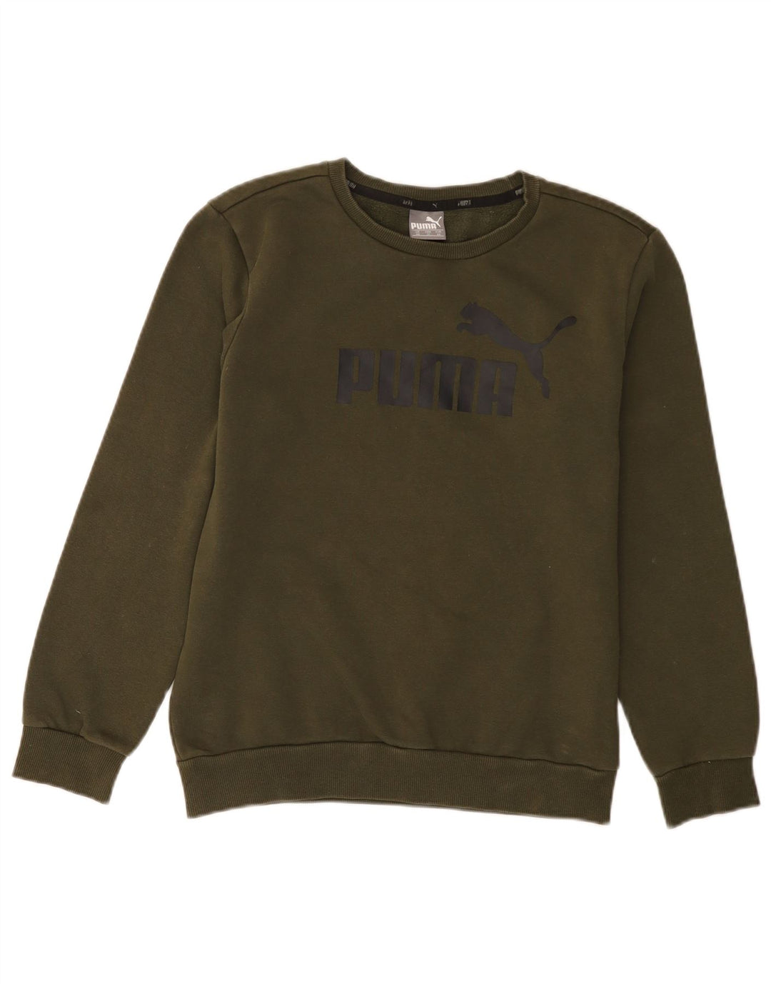 Puma Mens Graphic Sweatshirt Jumper XS Khaki Cotton