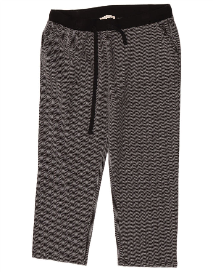 Zara Womens Trafaluc Cropped Trousers Large W30 L23 Grey Herringbone