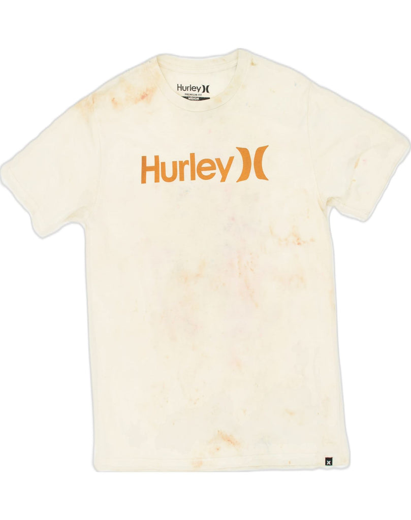 HURLEY Womens Premium Fit Graphic T-Shirt Top UK 14 Medium Off White | Vintage Hurley | Thrift | Second-Hand Hurley | Used Clothing | Messina Hembry 