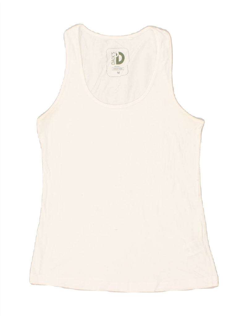 DACK'S Womens Vest Top UK 12 Medium White Cotton | Vintage Dack's | Thrift | Second-Hand Dack's | Used Clothing | Messina Hembry 