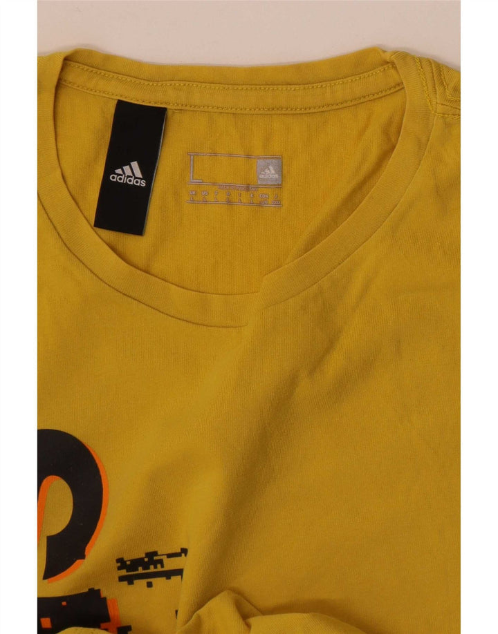 Adidas Mens Graphic T-Shirt Top Large Yellow