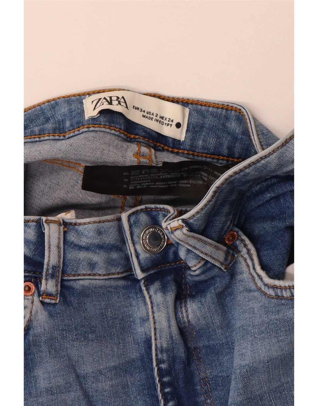 Zara Womens Flared Jeans EU 34 2XS W24 L33 Blue Cotton