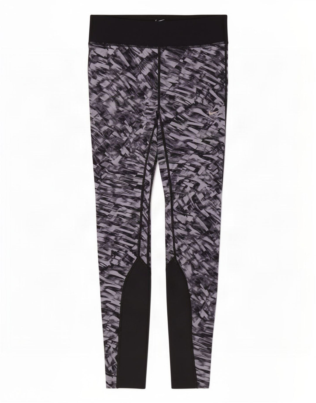 Nike Womens Dri Fit Abstract Pattern Leggings UK 8 Small Grey