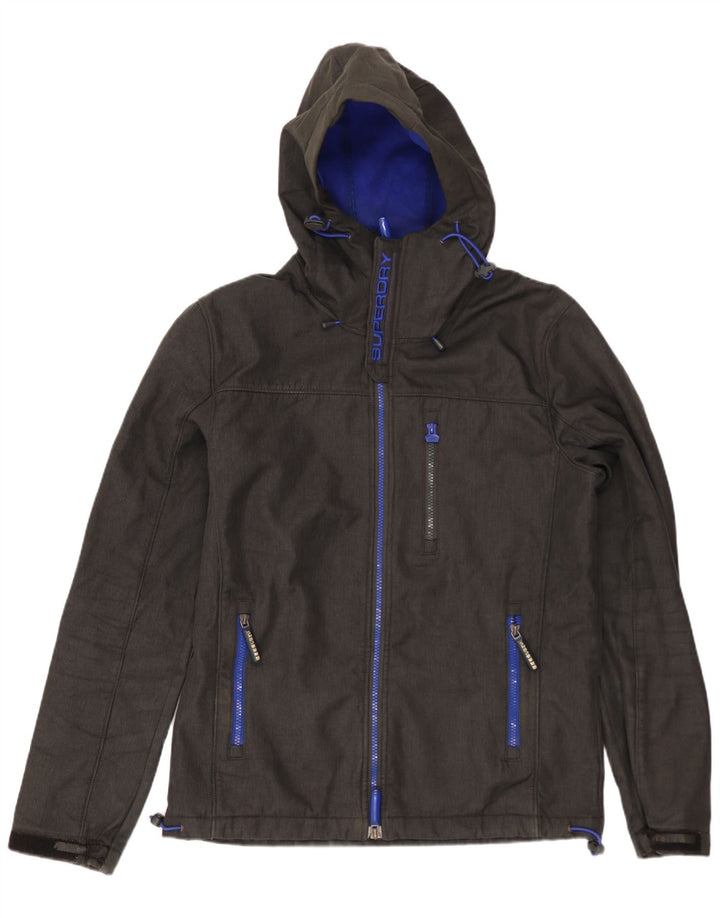 SUPERDRY Mens The Windtrekker Hooded Windbreaker Jacket UK 38 Medium Grey